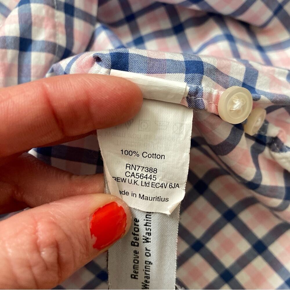 Crewcuts Kids Plaid Button Down Shirt in Blue and Pink Boys Size 8 - Picture 8 of 8